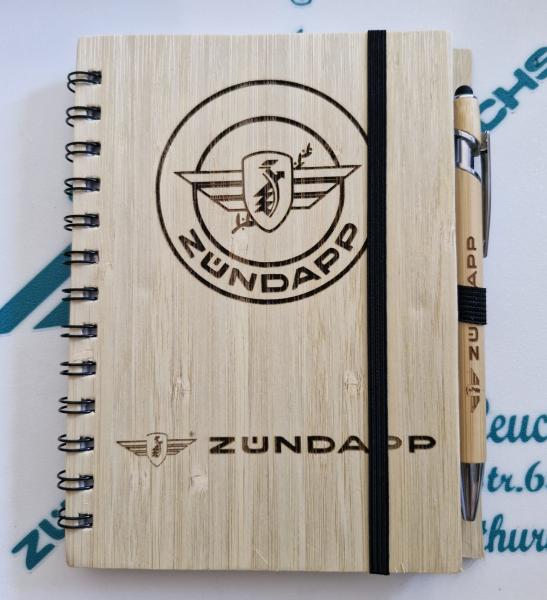 Premium Bambus-Notizbuch mit Lasergravur & Stift 18 x 14cm